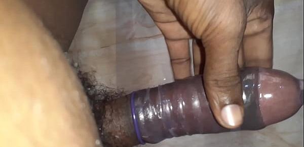  Sexy penis masturbating till cum in condom desi goan Indian male solo short